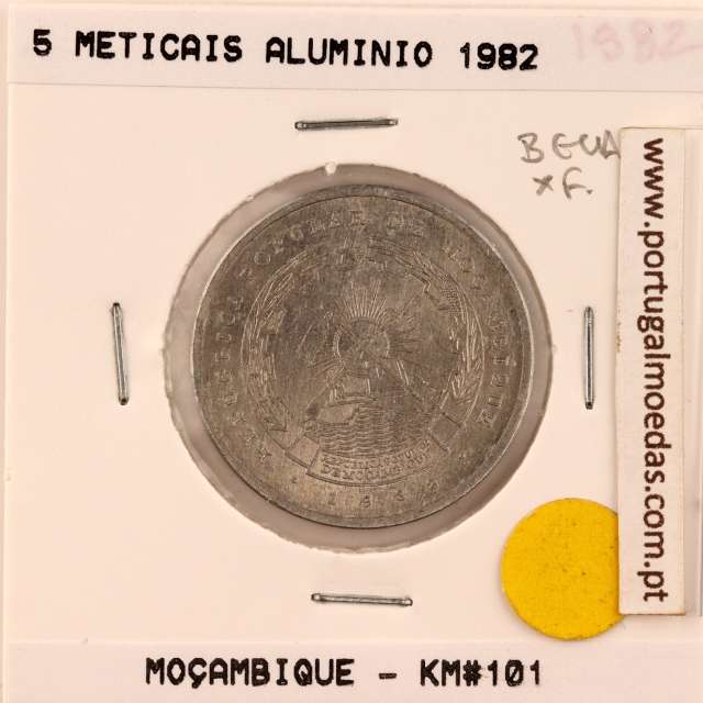 Mozambique, 5 Meticais Aluminium 1982, (XF), World Coins Mozambique KM 101