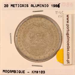 Mozambique, 20 Meticais Aluminium 1986, (VF), World Coins Mozambique KM 103