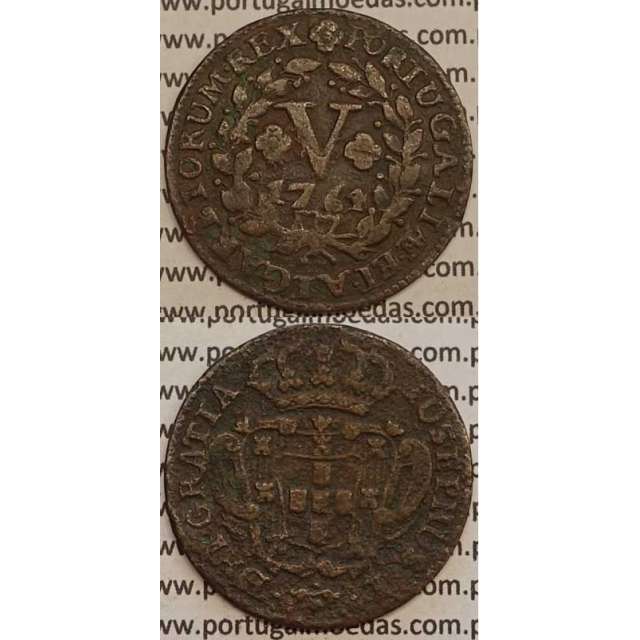 MOEDA V REIS COBRE 1764 (MBC) - D.JOSÉ I - IOSEPHUS