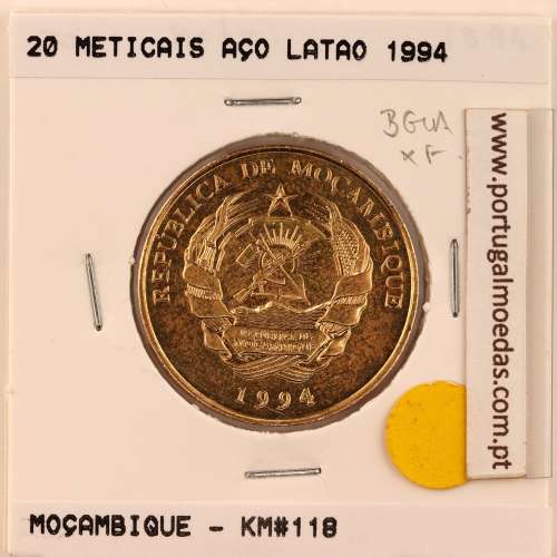 Moçambique, 20 Meticais Aço Latão 1994, (Bela), World Coins Mozambique KM 118