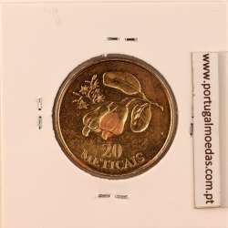 Moçambique, 20 Meticais Aço Latão 1994, (Bela), World Coins Mozambique KM 118