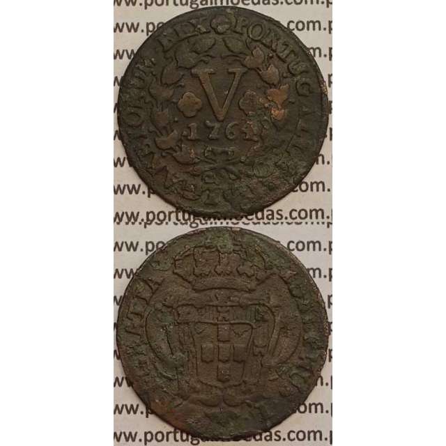 MOEDA V REIS COBRE 1764 (MBC) - D.JOSÉ I - IOSEPHUS