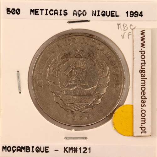 Moçambique, 500 Meticais Aço níquel 1994, (MBC), World Coins Mozambique KM 121