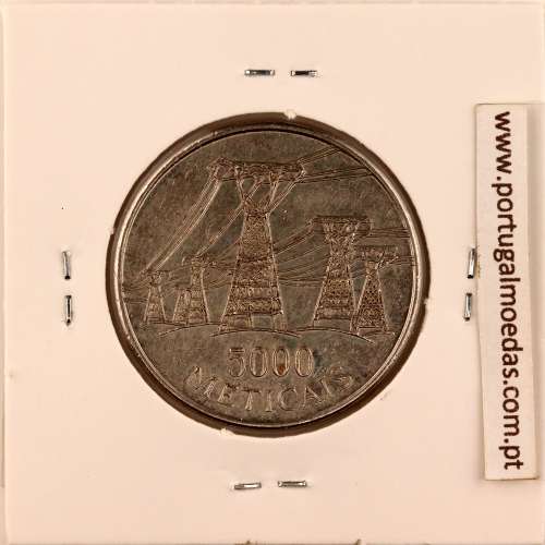 Moçambique, 5000 Meticais Aço níquel 1998, (Bela), World Coins Mozambique KM 124