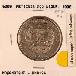 Mozambique, 5000 Meticais Nickel clad steel  1998, (XF), World Coins Mozambique KM 124