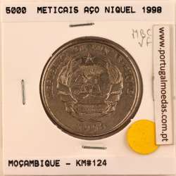 Moçambique, 5000 Meticais Aço níquel 1998, (MBC), World Coins Mozambique KM 124