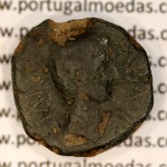 Roman Coin of Augustus,  Semis Æ of Carthago Nova , Duovirs C Laetilius Apalus and Rex Ptolemay, RPC 172, Burgos 590