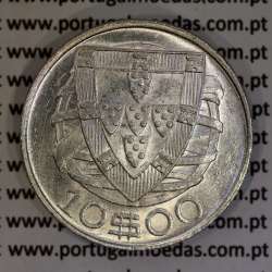 Portugal silver coin of 10 Escudos 1940, 10$00 silver 1940 of the Portuguese Republic, (XF+/UNC), World Coins Portugal KM 582
