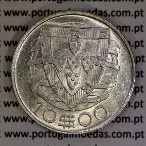 Portugal silver coin of 10 Escudos 1940, 10$00 silver 1940 of the Portuguese Republic, (XF+/UNC), World Coins Portugal KM 582