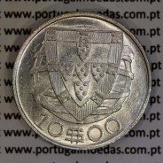 Portugal silver coin of 10 Escudos 1940, 10$00 silver 1940 of the Portuguese Republic, (XF+/UNC), World Coins Portugal KM 582