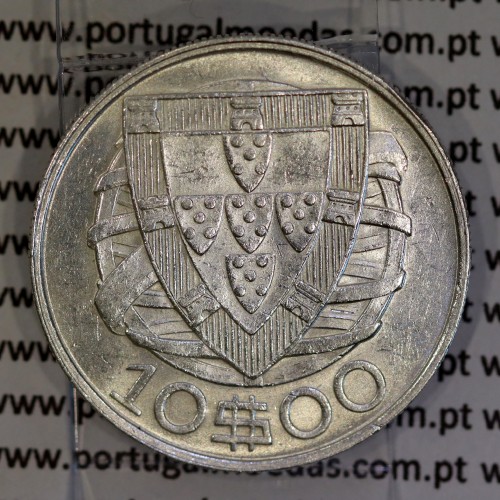 Portugal silver coin of 10 Escudos 1937, 10$00 silver 1937 of the Portuguese Republic, (XF-), World Coins Portugal KM 582