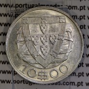 10 Escudos 1937 prata, 10$00 escudos prata 1937 da Republica Portuguesa, (Bela-), World Coins Portugal KM 582