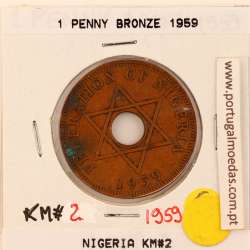 Nigéria 1 Penny 1959 Bronze, (MBC), World Coins Nigeria KM 2