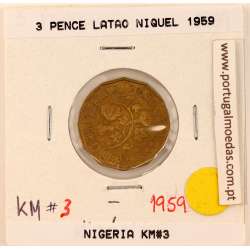 Nigéria 3 Pence 1959 Nickel brass, (VF), World Coins Nigeria KM 3