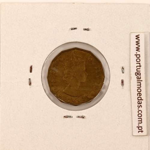 Nigéria 3 Pence 1959 Latão Niquel, ( Bela), World Coins Nigeria KM 3