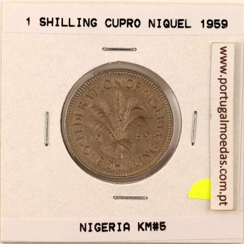 Nigéria 1 Shilling 1959 Copper-nickel, (XF), World Coins Nigeria KM 5