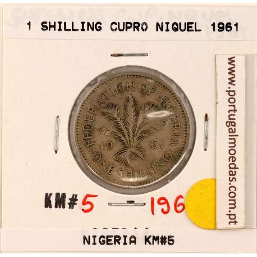 Nigéria 1 Shilling 1961 Copper-nickel, (VF), World Coins Nigeria KM 5