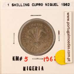 Nigéria 1 Shilling 1962 Cupro Niquel, (MBC), World Coins Nigeria KM 5