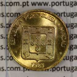 Macau 20 Avos 1985 Brass, (UNC), Former Portuguese Colony of Macau, World Coins Macao KM 21