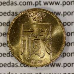 Macau 20 Avos 1985 Brass, (UNC), Former Portuguese Colony of Macau, World Coins Macao KM 21