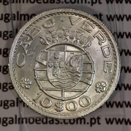Cabo Verde, 10 Escudos 1953 prata, 10$00 escudo 1953 Prata, Ex-colónia portuguesa,  (Bela/Soberba), World Coins Cape Verde KM 10