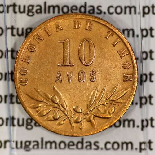 Timor coin 10 Avos 1951 Bronze, Former Portuguese colony of Timor, (VF+/XF), World Coins Timor KM 5