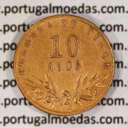 Timor coin 10 Avos 1951 Bronze, Former Portuguese colony of Timor, (VF+/XF), World Coins Timor KM 5