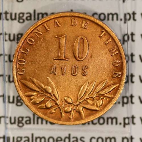 Timor coin 10 Avos 1951 Bronze, Former Portuguese colony of Timor, (VF+/XF), World Coins Timor KM 5