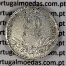 Timor silver coin 50 Avos 1945, Former Portuguese colony of Timor, (VF+/XF), World Coins Timor KM 7