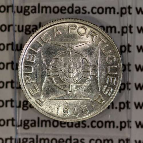 Timor silver coin 50 Avos 1948, Former Portuguese colony of Timor, (VF+/XF), World Coins Timor KM 7