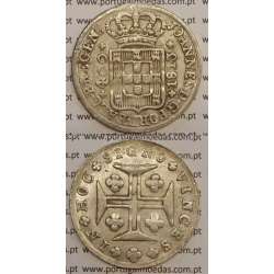 CRUZADO NOVO PRATA (480 RÉIS) 1813 (MBC) COROA ALTA