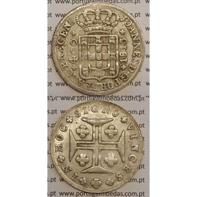 CRUZADO NOVO PRATA (480 RÉIS) 1813 (MBC) COROA ALTA