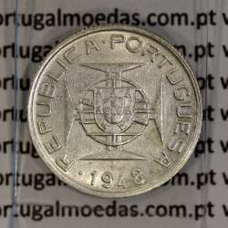 Timor silver coin 50 Avos 1948, Former Portuguese colony of Timor, (VF+), World Coins Timor KM 7