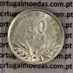 Timor silver coin 50 Avos 1948, Former Portuguese colony of Timor, (VF+), World Coins Timor KM 7