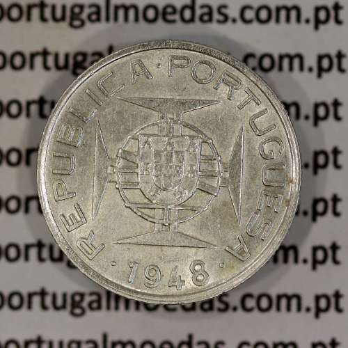 Timor 50 Avos 1948 Prata, Ex-colónia Portuguesa de Timor, (MBC+), World Coins Timor KM 7