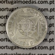Timor 50 Avos 1948 Prata, Ex-colónia Portuguesa de Timor, (MBC+), World Coins Timor KM 7