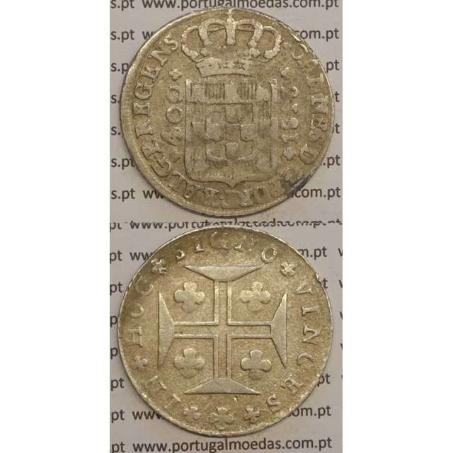 CRUZADO NOVO PRATA (480 RÉIS) 1813 (BC) COROA ALTA