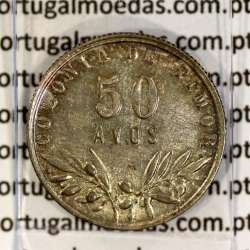 silver coin 50 Avos 1948 of Timor, Former Portuguese colony, (VF+), World Coins Timor KM 7