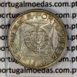 50 Avos 1948 Prata de Timor, Ex-colónia Portuguesa, (MBC+), World Coins Timor KM 7