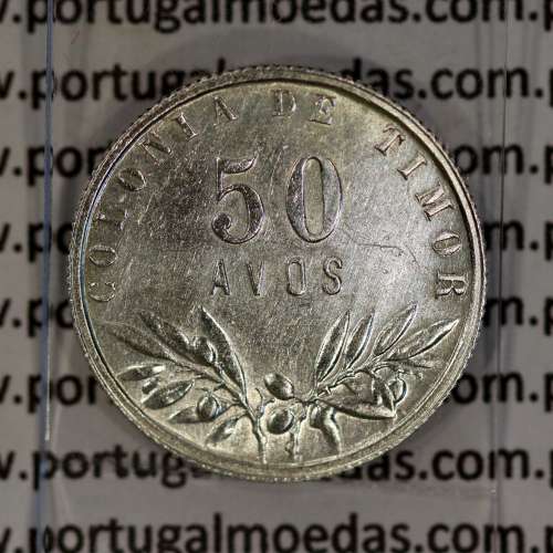 Timor 50 Avos 1948 Prata, Ex-colónia Portuguesa de Timor, (MBC+), World Coins Timor KM 7