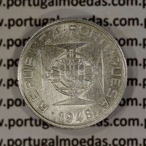 Timor 50 Avos 1948 Prata, Ex-colónia Portuguesa de Timor, (MBC+), World Coins Timor KM 7