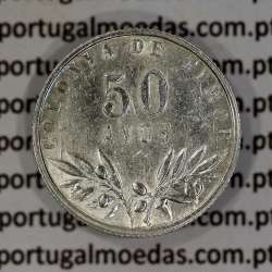 Timor 50 Avos 1948 Prata, Ex-colónia Portuguesa de Timor, (MBC+), World Coins Timor KM 7