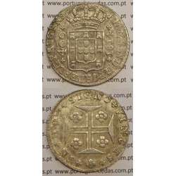 CRUZADO NOVO PRATA (480 RÉIS) 1814 (MBC) COROA BAIXA