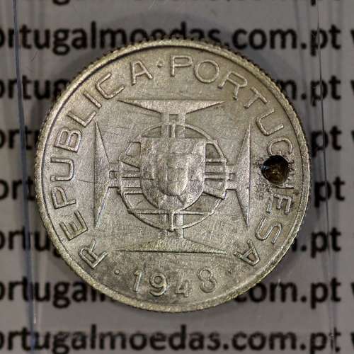 Timor 50 Avos 1948 Prata, Ex-colónia Portuguesa de Timor, (BC), World Coins Timor KM 7