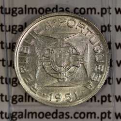 Timor 50 Avos 1951 Prata, Ex-colónia Portuguesa de Timor, (MBC), World Coins Timor KM 7