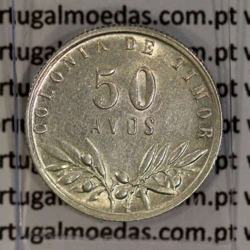 Timor 50 Avos 1951 Prata, Ex-colónia Portuguesa de Timor, (MBC), World Coins Timor KM 7