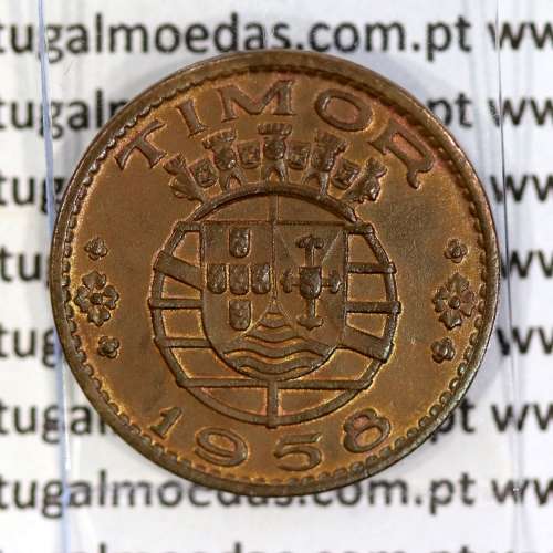 Timor 30 Centavos 1958 Bronze , ($30) trinta centavos 1958 Ex-colónia Portuguesa de Timor, (Bela-), World Coins Timor KM 11
