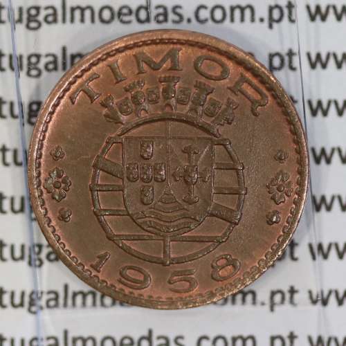 Timor 30 Centavos 1958 Bronze , ($30) trinta centavos 1958 Ex-colónia Portuguesa de Timor, (Bela-), World Coins Timor KM 11