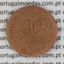 Timor coin 30 Centavos 1958 Bronze , 30 centavos 1958 ($30) Former Portuguese colony of Timor, (XF-), World Coins Timor KM 11