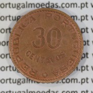 Timor 30 Centavos 1958 Bronze , ($30) trinta centavos 1958 Ex-colónia Portuguesa de Timor, (Bela-), World Coins Timor KM 11